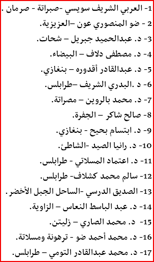 names of the 17 CDA members