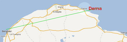 Map of the no-fly zone over Libya.