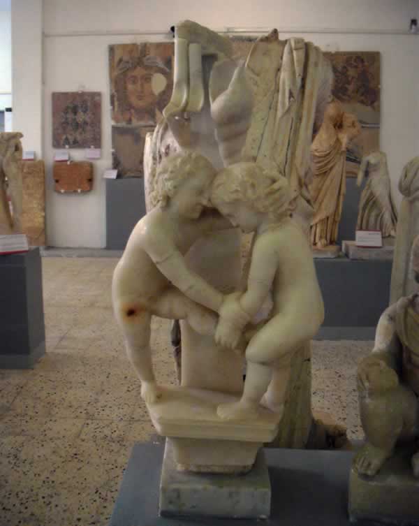 statues of two children from Cyrene sculpture museum