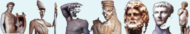 statues from various museums in Libya