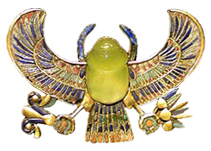 Tutankhamun libyan glass scarab