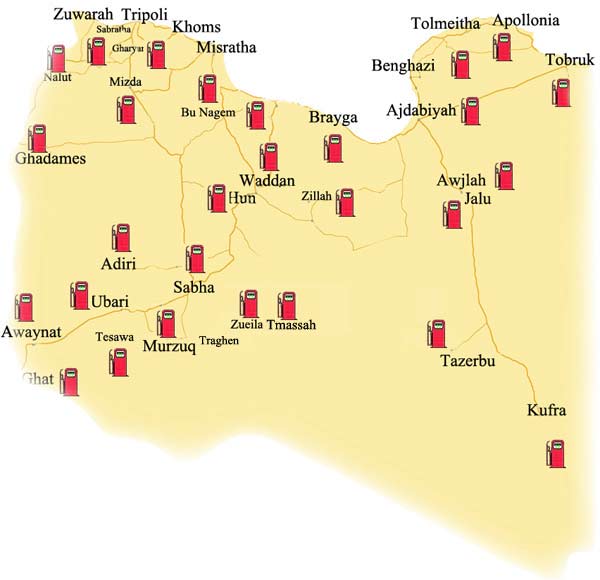 fuelling points in Libya