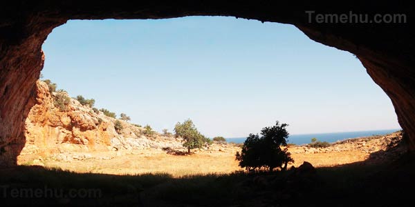 the view from inside the cave of haua fteah