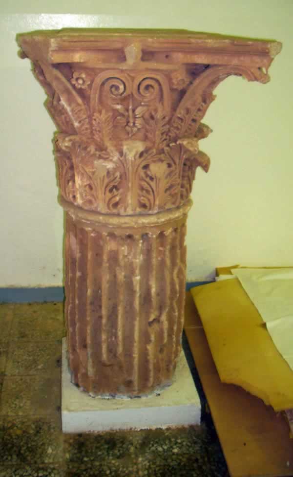 carved stone column