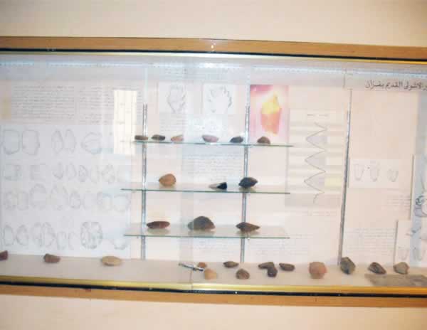 stone implements from the acheulean age, in Germa museum, in  Fezzan