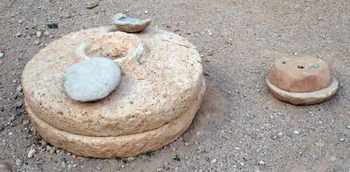 a stone quern from Qasr Alhaj