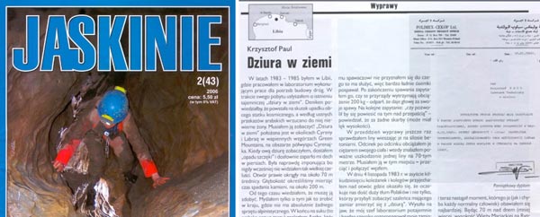 cyrene hole in Jaskinie Magazine