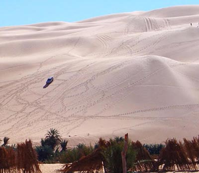 driving over the sand dunes