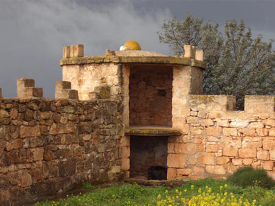 qasr libya fort, showing  a corner of a watch tower