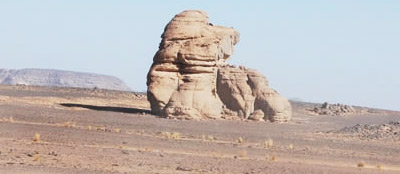 Sphynx-like natural sculpture from Acacus desert