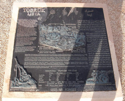 Tobruk War memorial stone, Tobruk.