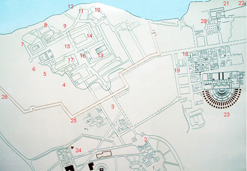 Sabratha Archaeological sites map