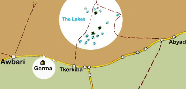 A map of the Awbari Lakes