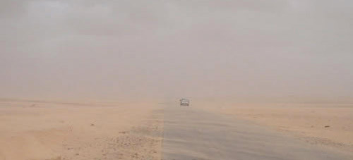 Road sand storm