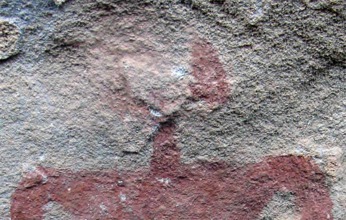 rock art image of a woman from the round-head period