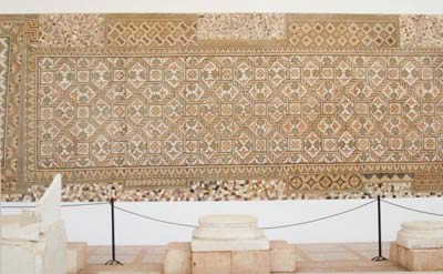 large mosaic designs on a wall