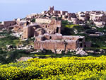 yefren old houses with yellow flowers in the front