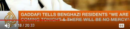 gaddafi addresses  Benghazi