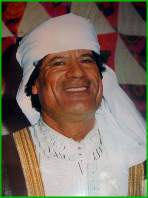 gaddafi smiling