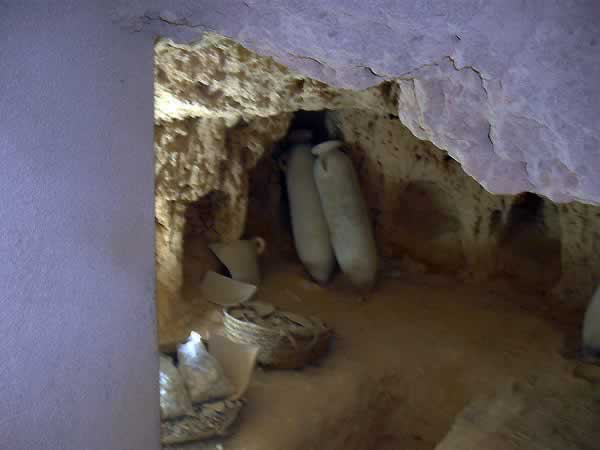 burial jars in the tomb