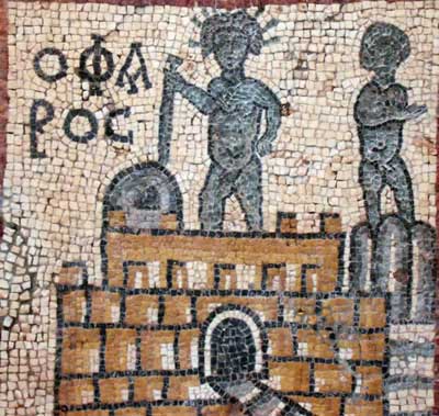 this mosaic shows the Pharos light house in Alexandria