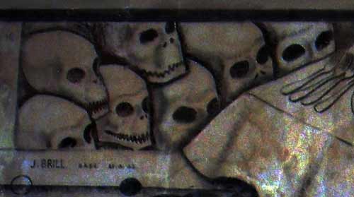 a section showing skulls from The Bardia Mural Drawing