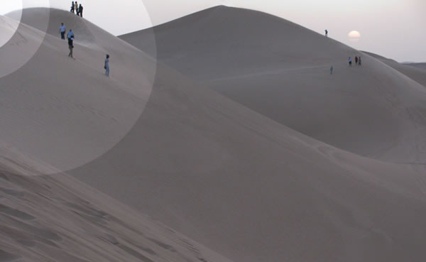 sunset over the  sand dunes