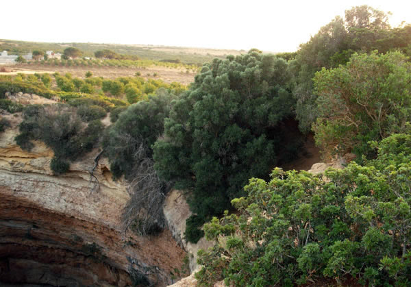 a big massive hole in the ground  near Cyrene at Hajyre