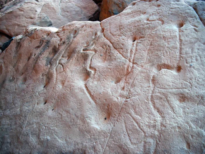 rock engraving showing a map of wadi tashwinat