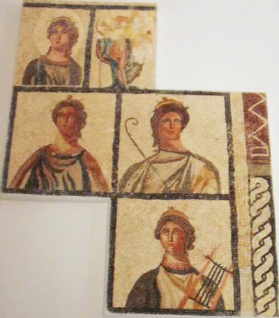 mosaic panels of figures