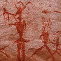 rock paintings in red