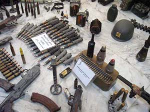 ammunitions in display