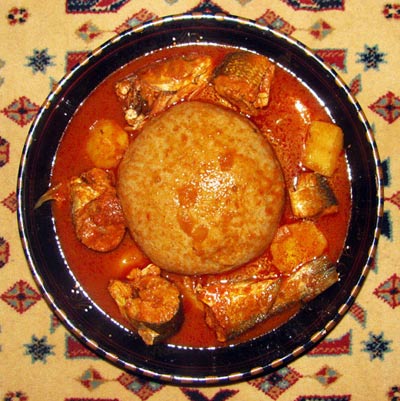 Libyan bazin with fish