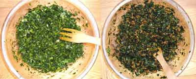 cut herbs ready for mixing