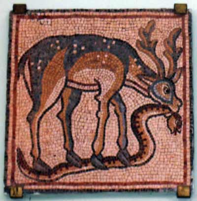 A Stag Devouring A Snake