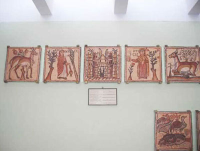 mosaic panels from qasr Libya museum