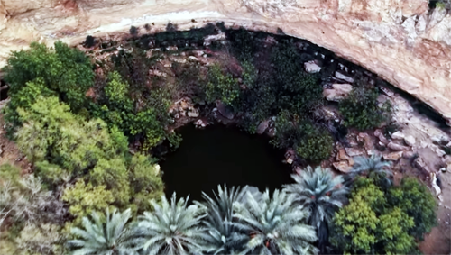 arial view of Ain Zzerga spring
